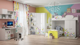 Детская комната Флер (Белый/корпус Выбеленное дерево) в Колпашево - kolpashevo.katalogmebeli.com | фото 3