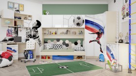 Детская комната Футбол ЧМ (Белый/Синий/корпус Клен) в Колпашево - kolpashevo.katalogmebeli.com | фото 2