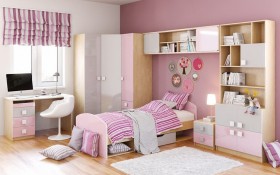 Детская комната Грэйси (Розовый/Серый/корпус Клен) в Колпашево - kolpashevo.katalogmebeli.com | фото 3