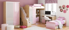 Детская комната Грэйси (Розовый/Серый/корпус Клен) в Колпашево - kolpashevo.katalogmebeli.com | фото 5