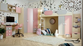 Детская комната Грэйси (Розовый/Серый/корпус Клен) в Колпашево - kolpashevo.katalogmebeli.com | фото 1