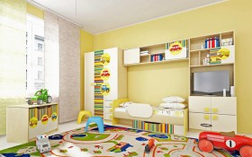 Детская комната Клаксон (Бежевый/корпус Клен) в Колпашево - kolpashevo.katalogmebeli.com | фото 2