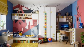 Детская комната Клаксон без машинок (Белый/корпус Клен) в Колпашево - kolpashevo.katalogmebeli.com | фото