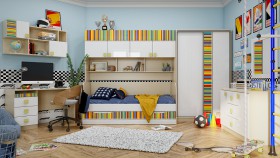 Детская комната Клаксон без машинок (Белый/корпус Клен) в Колпашево - kolpashevo.katalogmebeli.com | фото 5