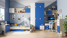 Детская комната Скай (Синий/Белый/корпус Клен) в Колпашево - kolpashevo.katalogmebeli.com | фото 1