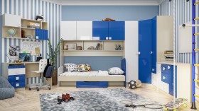 Детская комната Скай Люкс (Синий/Белый/корпус Клен) в Колпашево - kolpashevo.katalogmebeli.com | фото 3