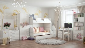 Детская комната Совушки (Белый/корпус Выбеленное дерево) в Колпашево - kolpashevo.katalogmebeli.com | фото 3