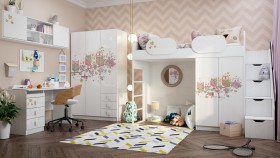 Детская комната Совушки (Белый/корпус Выбеленное дерево) в Колпашево - kolpashevo.katalogmebeli.com | фото 1