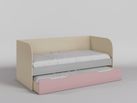 Диван-кровать Грэйси (Розовый/Серый/корпус Клен) в Колпашево - kolpashevo.katalogmebeli.com | фото