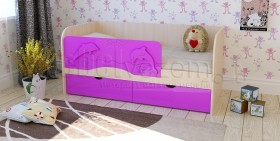 Друзья Кровать детская 2 ящика 1.6 Фиолетовый глянец в Колпашево - kolpashevo.katalogmebeli.com | фото 1
