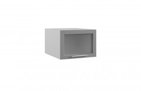 Гарда ГПГС 500 шкаф верхний горизонтальный глубокий со стеклом (Белый/корпус Серый) в Колпашево - kolpashevo.katalogmebeli.com | фото