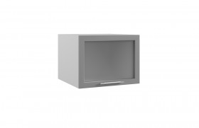 Гарда ГВПГС 600 шкаф верхний горизонтальный глубокий со стеклом высокий (Белый/корпус Серый) в Колпашево - kolpashevo.katalogmebeli.com | фото