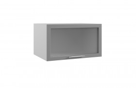 Гарда ГВПГС 800 шкаф верхний горизонтальный глубокий со стеклом высокий (Белый/корпус Серый) в Колпашево - kolpashevo.katalogmebeli.com | фото