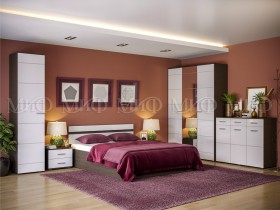 Спальня Нэнси (Венге/Белый глянец) в Колпашево - kolpashevo.katalogmebeli.com | фото