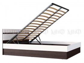 Ким кровать с подъемным механизмом 1,4 (Венге/белый глянец) в Колпашево - kolpashevo.katalogmebeli.com | фото 2