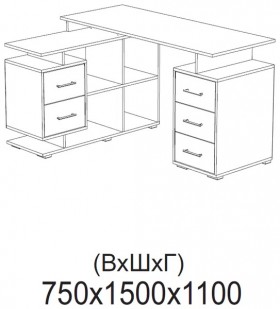 Компьютерный стол угловой СКМУ-3 белый в Колпашево - kolpashevo.katalogmebeli.com | фото 2