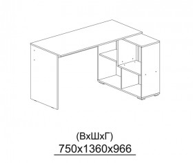 Компьютерный стол угловой СКМУ-3 дуб сонома/белый в Колпашево - kolpashevo.katalogmebeli.com | фото 3