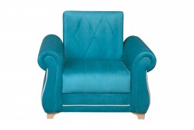 Кресло для отдыха "Порто" (велюр киви бирюза / микровельвет крем) в Колпашево - kolpashevo.katalogmebeli.com | фото 3