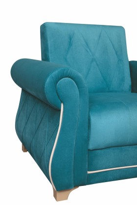 Кресло для отдыха "Порто" (велюр киви бирюза / микровельвет крем) в Колпашево - kolpashevo.katalogmebeli.com | фото 5
