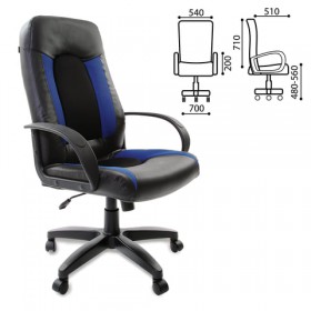 Кресло офисное BRABIX Strike EX-525 (сине-черный) в Колпашево - kolpashevo.katalogmebeli.com | фото