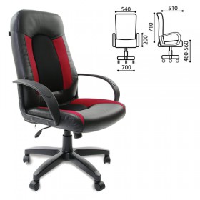 Кресло офисное BRABIX Strike EX-525 (черно-красный) в Колпашево - kolpashevo.katalogmebeli.com | фото 1