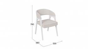 Кресло «Техас 1» (Белый матовый/Шенилл Estetica Vanille №220) в Колпашево - kolpashevo.katalogmebeli.com | фото 2