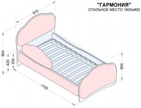 Кровать 160 Гармония 18 Бордовый (мягкий бортик) в Колпашево - kolpashevo.katalogmebeli.com | фото 2