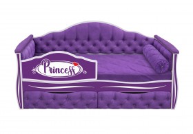 Кровать 160 серии Иллюзия 2 ящика 32 Фиолетовый (мягкие боковые накладки/подушка валик) в Колпашево - kolpashevo.katalogmebeli.com | фото 1