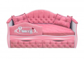 Кровать 160 серии Иллюзия 2 ящика 36 Розовый (мягкий бортик/подушки) в Колпашево - kolpashevo.katalogmebeli.com | фото 1
