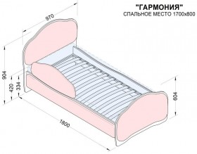 Кровать 170 Гармония 18 Бордовый (мягкий бортик) в Колпашево - kolpashevo.katalogmebeli.com | фото 2