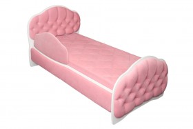 Кровать 170 Гармония 36 Светло-розовый (мягкий бортик) в Колпашево - kolpashevo.katalogmebeli.com | фото