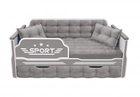 Кровать 170 серии Спорт 1 ящик 45 Серый (подушки) в Колпашево - kolpashevo.katalogmebeli.com | фото