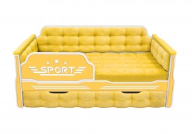 Кровать 170 серии Спорт 1 ящик 74 Жёлтый (мягкие боковые накладки) в Колпашево - kolpashevo.katalogmebeli.com | фото