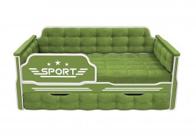 Кровать 170 серии Спорт 1 ящик 76 Зелёный (мягкие боковые накладки) в Колпашево - kolpashevo.katalogmebeli.com | фото