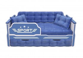 Кровать 170 серии Спорт 1 ящик 85 Синий (подушки) в Колпашево - kolpashevo.katalogmebeli.com | фото 1