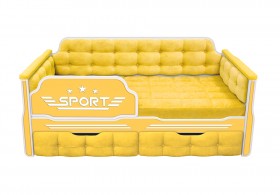 Кровать 170 серии Спорт 2 ящика 74 Жёлтый (мягкие боковые накладки) в Колпашево - kolpashevo.katalogmebeli.com | фото 1