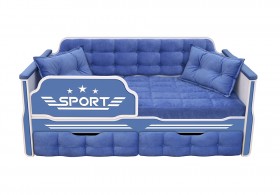 Кровать 170 серии Спорт 2 ящика 85 Синий (подушки) в Колпашево - kolpashevo.katalogmebeli.com | фото