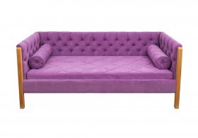 Кровать 180 серии Леди  32 Фиолетовый (подушка валик) в Колпашево - kolpashevo.katalogmebeli.com | фото