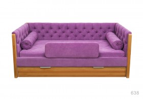Кровать 180 серии Леди + ящик 32 Фиолетовый (мягкий бортик/подушка валик) в Колпашево - kolpashevo.katalogmebeli.com | фото