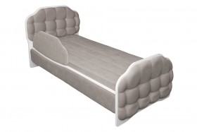 Кровать 190 Атлет Lux 96 Серый (мягкий бортик) в Колпашево - kolpashevo.katalogmebeli.com | фото