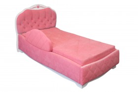Кровать 190 Гармония Lux 36 Розовый (мягкий бортик) в Колпашево - kolpashevo.katalogmebeli.com | фото