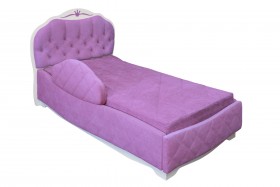 Кровать 190 Гармония Lux 67 Светло-фиолетовый (мягкий бортик) в Колпашево - kolpashevo.katalogmebeli.com | фото