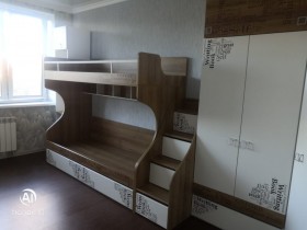 Кровать 2-х ярусная «Оксфорд» (Ривьера/Белый с рисунком) в Колпашево - kolpashevo.katalogmebeli.com | фото 6
