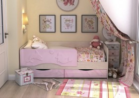 Кровать Алиса КР-812 1,6 Белфорд/Розовый металлик в Колпашево - kolpashevo.katalogmebeli.com | фото 2