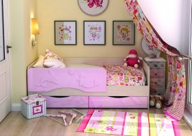 Кровать Алиса КР-812 1,6 Белфорд/Розовый металлик в Колпашево - kolpashevo.katalogmebeli.com | фото