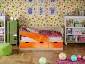 Кровать Бабочки 1,6м (Оранжевый металлик) в Колпашево - kolpashevo.katalogmebeli.com | фото 1