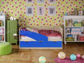 Кровать Бабочки 1,6м (Синий матовый) в Колпашево - kolpashevo.katalogmebeli.com | фото 1