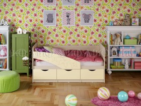 Кровать Бабочки 1,6м (Ваниль матовый) в Колпашево - kolpashevo.katalogmebeli.com | фото
