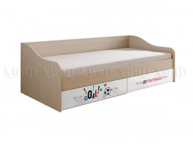 Кровать Boy Вега 0,9 м (Дуб беленый/Белый глянец/фотопечать) в Колпашево - kolpashevo.katalogmebeli.com | фото