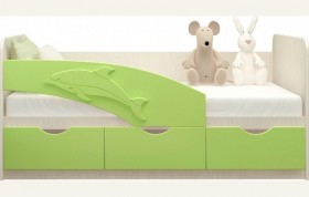 Кровать детская 1,6м Дельфин (Салатовый металлик) в Колпашево - kolpashevo.katalogmebeli.com | фото